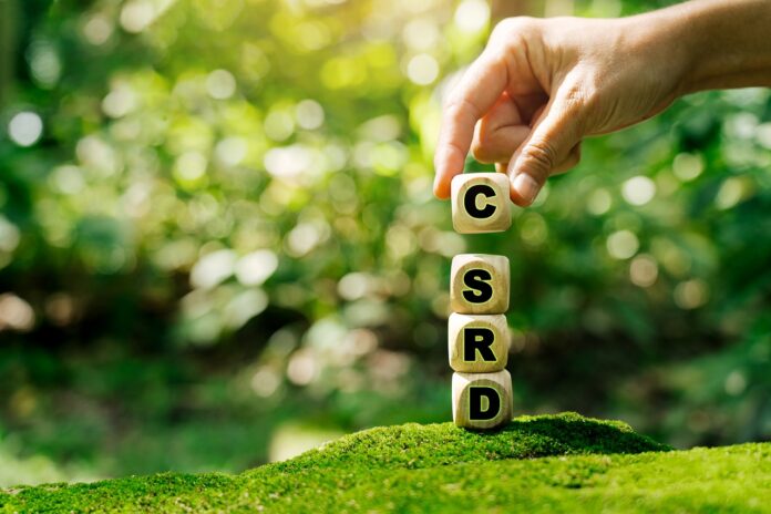 Corporate Sustainability Reporting Directive (CSRD) Concept. The European Union and financial reporting standards regarding sustainability disclosures.