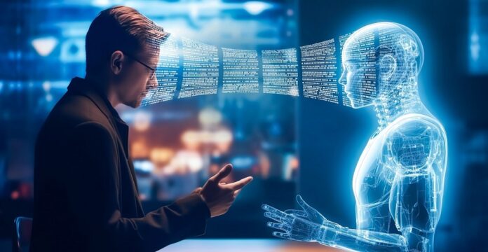 Robotics or ai artificial intelligence connecting interaction with human.Chat bot software network.big data and transfer protocol system.Neuralink with smart brain.ai generative technology Wer heute gefunden werden will, muss verstehen, was KI-basierte Suchsysteme bevorzugen und wie sie Inhalte relevant gestalten.