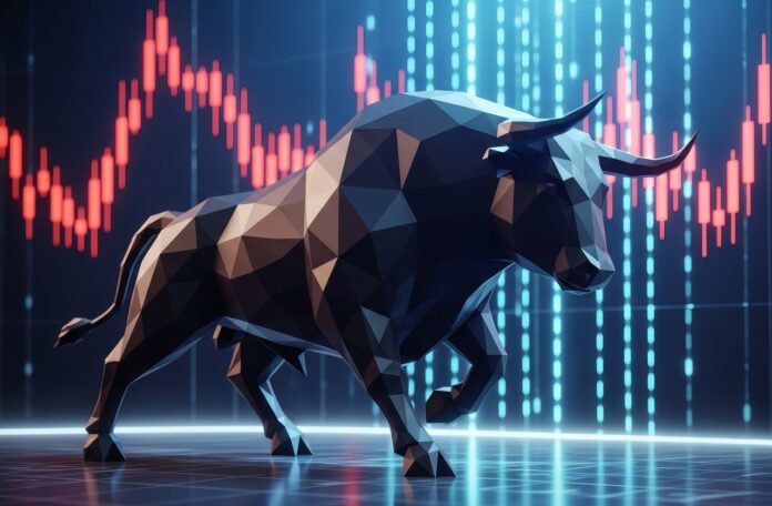 Geometric bull representing a bullish market trend with a glowing futuristic stock exchange chart background for finance and investment Wer genauer hinsieht, erkennt: Der Kapitalmarkt bietet Eigentümern und Unternehmen weit mehr als nur den Zugang zu Kapital.