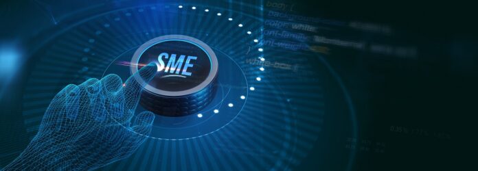 Business, technology, internet and network concept. Virtual screen of the future and sees the inscription: SME. 3d illustration Vertevis Capital Partners ist ein in Frankfurt gegründeter Impact-Investor, der gerade seinen ersten Fonds auflegt.