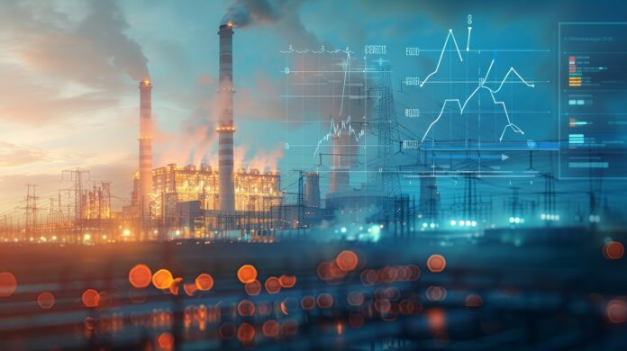 Green Energy Progress Power Plant Emission Graph for EcoFriendly Reports