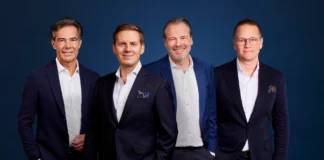 Götz Meyer verstärkt die Führungsebene der Hannover Finanz v.l. Dr. Sascha Haghani, Goetz Hertz-Eichenrode, Robert Pauli und Goetz Meyer